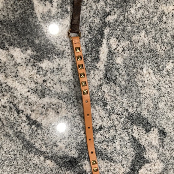 Michael Kors  Brown and beige  Logo Belt Sz small - Picture 8 of 9